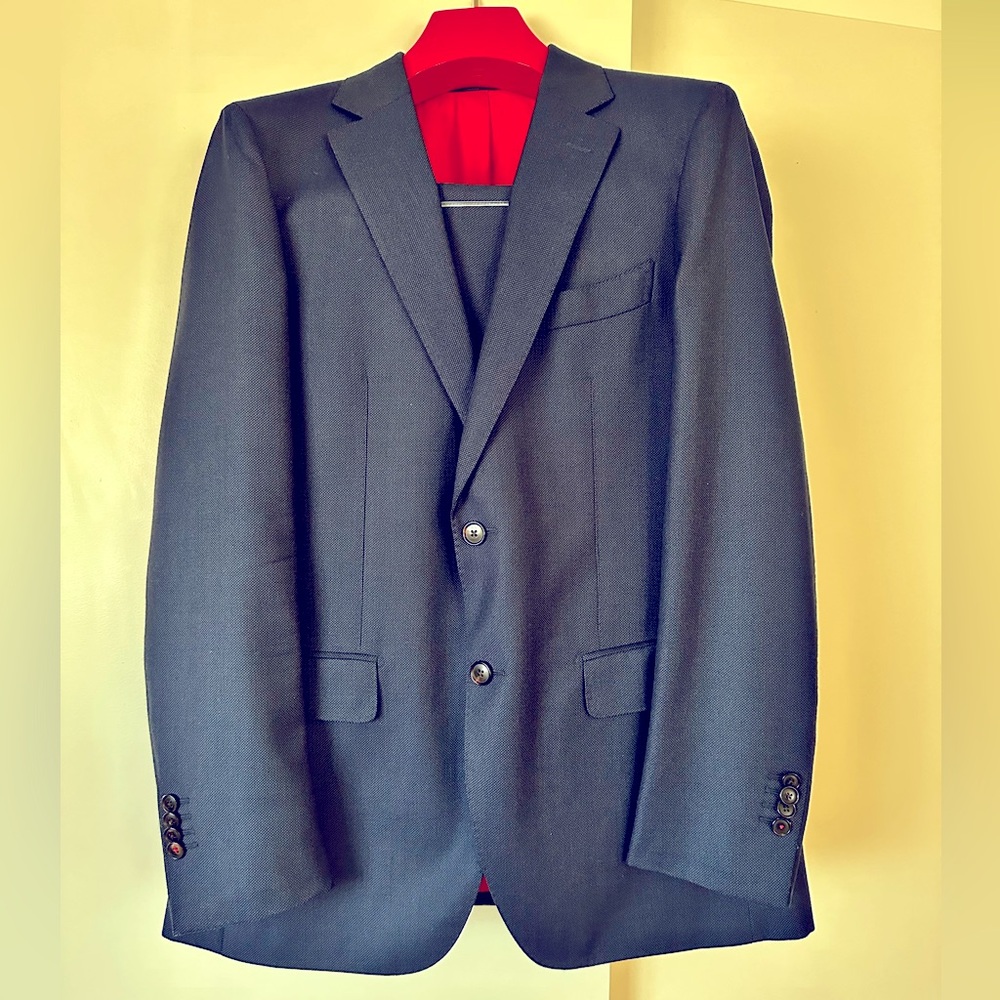 Vitale Barberis Canonico Men's 44R Navy Blue Suit wool suit 44R pants 44R jacket